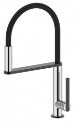 SAPHO - NIMOA stojánková dřezová baterie se sprškou, chrom/gun metal (MA640GM)