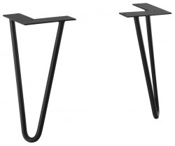 SAPHO - ODETTA podpěrné nohy, výška 265, lakovaná ocel, černá mat, 2ks (30314)