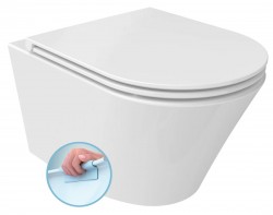 SAPHO - PACO SHORT závěsná WC mísa, Rimless, 36x47,5cm, bílá (PZ1012SH)