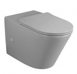 SAPHO - PACO WC kombi mísa, Rimless, 61x38 cm, spodní/zadní odpad, šedá mat (PC1012GR-111)