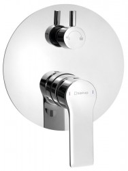 SAPHO - PAX podomítková sprchová baterie, 2 výstupy, otočný přepínač, chrom (XA43)