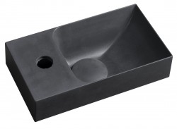 SAPHO - PICCOLINO betonové umývátko 30,8x17cm, baterie vlevo, antracit mat (PK30016)