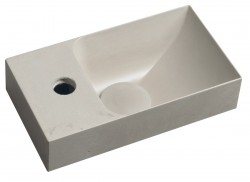 SAPHO - PICCOLINO betonové umývátko 30,8x17cm, baterie vlevo, písková mat (PK30014)
