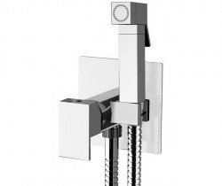 SAPHO - Podomítková bidetová baterie se Stop sprškou, hranatá, chrom (1103-08)