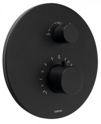 SAPHO - Podomítková sprchová termostatická baterie, box, 2 výstupy, černá mat (RH396B)