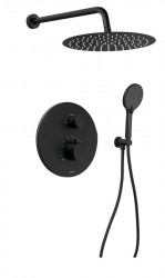 SAPHO - Podomítkový sprchový set s termostatickou baterií, box, 2 výstupy, černá mat (RH396B-01)