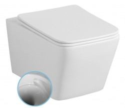 SAPHO - PORTO závěsná WC mísa, Vortex Rimless, 35,5x52cm, bílá (PZ102V)