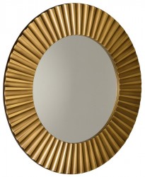 SAPHO - PRIDE kulaté zrcadlo v dřevěném rámu ø 90cm, bronz (PD904)