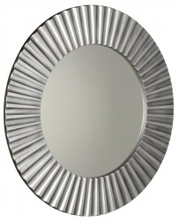 SAPHO - PRIDE kulaté zrcadlo v dřevěném rámu ø 90cm, stříbrná (PD902)