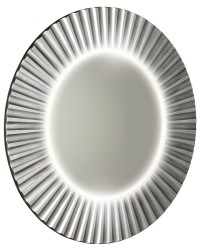 SAPHO - PRIDE STRIP kulaté zrcadlo s LED osvětlením v rámu ø 75cm, stříbrná (PD752)