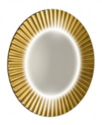 SAPHO - PRIDE STRIP kulaté zrcadlo s LED osvětlením v rámu ø 75cm, zlato (PD750)
