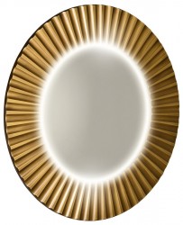 SAPHO - PRIDE STRIP kulaté zrcadlo s LED osvětlením v rámu ø 90cm, bronz (PD954)