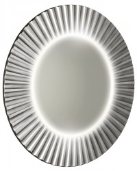 SAPHO - PRIDE STRIP kulaté zrcadlo s LED osvětlením v rámu ø 90cm, stříbrná (PD952)