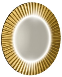 SAPHO - PRIDE STRIP kulaté zrcadlo s LED osvětlením v rámu ø 90cm, zlato (PD950)