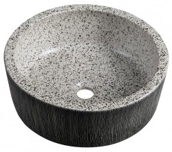 SAPHO - PRIORI keramické umyvadlo na desku, Ø 41 cm, granit (PI035)