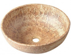 SAPHO - PRIORI keramické umyvadlo na desku, Ø 41 cm, hnědá se vzorem (PI010)