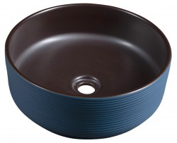 SAPHO - PRIORI keramické umyvadlo na desku, Ø 41 cm, modrá/hnědá (PI033)