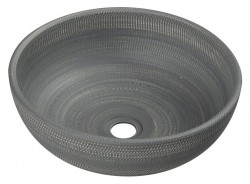 SAPHO - PRIORI keramické umyvadlo na desku, Ø 41 cm, šedá se vzorem (PI024)
