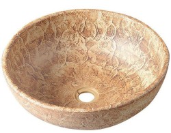SAPHO - PRIORI keramické umyvadlo na desku, Ø 41cm, hnědá se vzorem (PI010)