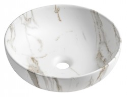 SAPHO - RONDANE keramické umyvadlo na desku Ø 41cm, bianco carrara (AR435BC)