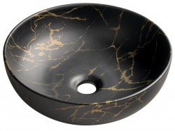 SAPHO - RONDANE keramické umyvadlo na desku Ø 41cm, portoro mramor (AR435PT)