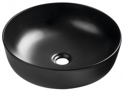 SAPHO - RONDEA keramické umyvadlo na desku Ø 41cm, černá mat (AR445B)