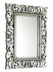 SAPHO - SAMBLUNG zrcadlo ve vyřezávaném rámu, 60x80cm, stříbrná (IN115)
