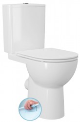 SAPHO - SANIVEX WC kombi, zvýšený sedák, Rimless, spodní/zadní odpad, bílá (PC108WR)