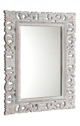 SAPHO - SCULE zrcadlo ve vyřezávaném rámu 70x100cm, bílá (IN171)