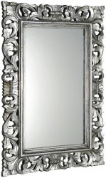 SAPHO - SCULE zrcadlo ve vyřezávaném rámu, 80x120cm, stříbrná (IN308)