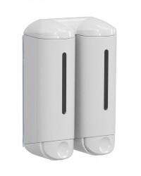 SAPHO - SHOWER MEDIUM dvojitý dávkovač tekutého mýdla, 2x250ml, bílá (A94801)