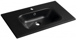 SAPHO - SIDRA umyvadlo, litý mramor, 81x46cm, černá mat (SD081B)