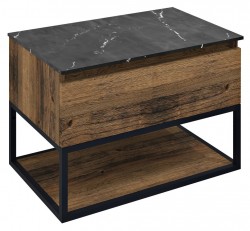 SAPHO - SKARA umyvadlová skříňka 70x50x45cm, černá mat/dub collingwood (CG005-1919)