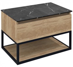 SAPHO - SKARA umyvadlová skříňka 80x50x45cm, černá mat/dub alabama (CG008-2222)