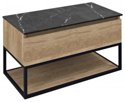 SAPHO - SKARA umyvadlová skříňka 90x50x45cm, černá mat/dub alabama (CG006-2222)