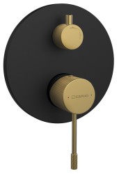 SAPHO - SOLARIS podomítková sprchová baterie, 2 výstupy, černá/zlato mat (WD042G)