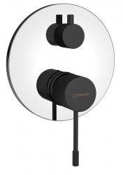 SAPHO - SOLARIS podomítková sprchová baterie, 2 výstupy, chrom/černá mat (WD042CB)