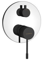 SAPHO - SOLARIS podomítková sprchová baterie, 2 výstupy, chrom/černá mat (WD042CB)