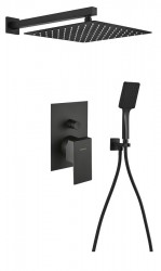 SAPHO - SPECTRE podomítkový sprchový set s pákovou baterií, 2 výstupy, černá mat (1102-42B-03)