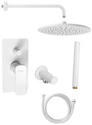 SAPHO - SPY podomítkový sprchový set s pákovou baterií, otočný přepínač, 2 výstupy, bílá mat (PY42/14-01)