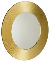 SAPHO - SUNBEAM kulaté zrcadlo v dřevěném rámu ø 90cm, zlatá (SB900)