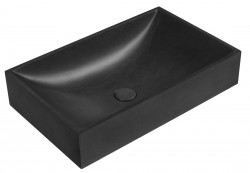 SAPHO - TARANT betonové umyvadlo včetně výpusti, 58x36cm, černý granit (AR471)