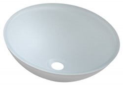 SAPHO - TELICA skleněné umyvadlo na desku Ø 42 cm, bílá mat (TY181W)