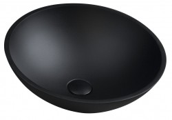 SAPHO - TELICA skleněné umyvadlo na desku Ø 42cm, černá mat (TY181B)
