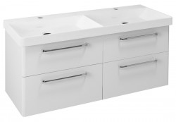 SAPHO - THEIA dvojumyvadlová skříňka 116x50x44,2cm, 4xzásuvka, bílá (TH120-3030)