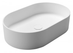 SAPHO - THIN umyvadlo na desku, Rockstone, 55x35cm, bílá mat (WN205)