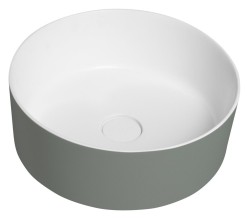 SAPHO - THIN umyvadlo na desku, Rockstone, Ø 38 cm, bílá mat/verde (WN548-44)