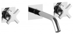 SAPHO - TRAX podomítková tříprvková umyvadlová baterie, chrom (652)