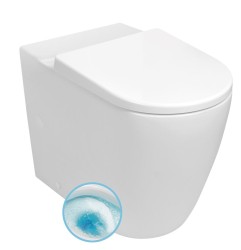 SAPHO - TURKU WC kombi mísa, Vortex Rimless, zvýšený sedák 64x38cm, spodní/zadní odpad, bílá (PC104-111)
