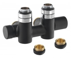 SAPHO - TWIN COMBI připojovací sada ventilů pro středové připojení, pravá, černá mat (CP461BS)